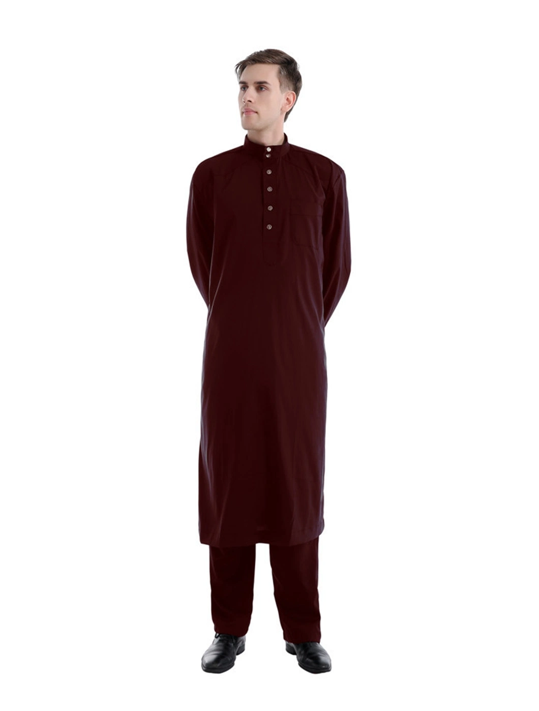 Long Sleeve Men′ S Thobe Saudi Style Arabic Men’ S Arab Robe Men’ S Muslim Clothes Ramadan Middle East Ethnic Clothes