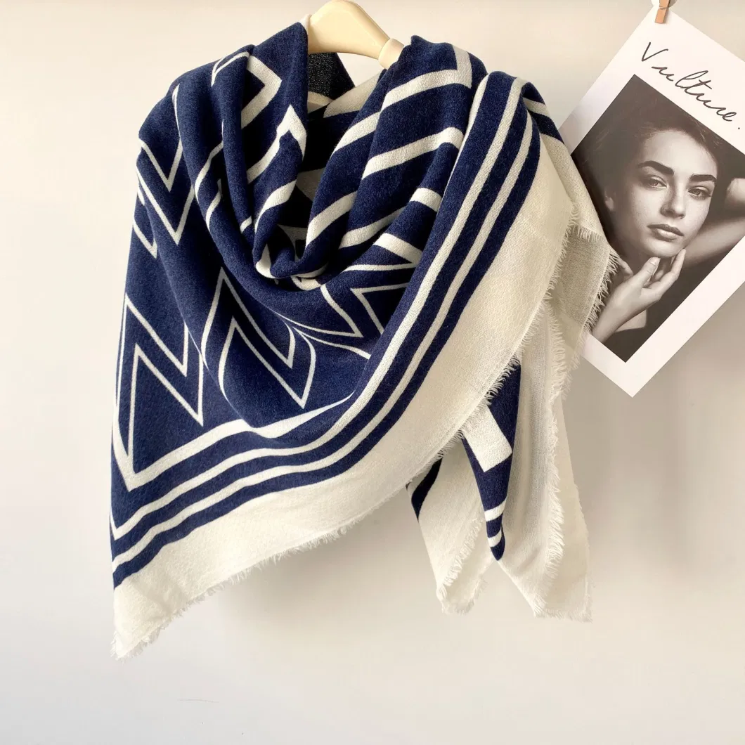 Striped Square Printed Stylish Style Design Scarf