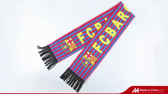 Venta al por mayor OEM moda cómoda publicidad personalizada equipo nacional impreso terciopelo largo equipo de fútbol Fans Club bufanda